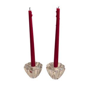 Orrefors Crystal Candle Holders Sven Palmqvist Vintage Stella Pattern